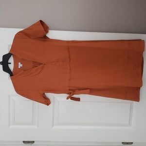 XS Cuyana Linen Blend Shirt Dress